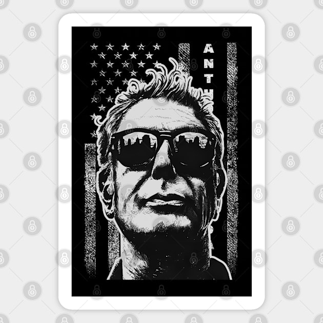 Anthony Bourdain Retro Magnet by Cartel